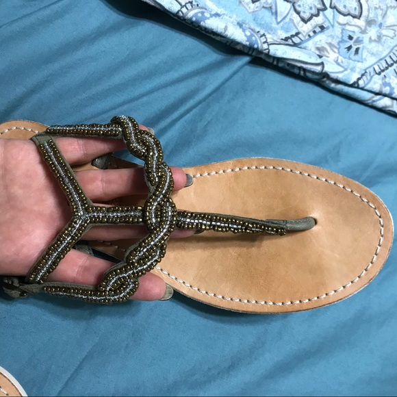 Cocobelle Handmade Bronze double strap flat sandals. - Picture 4 of 6